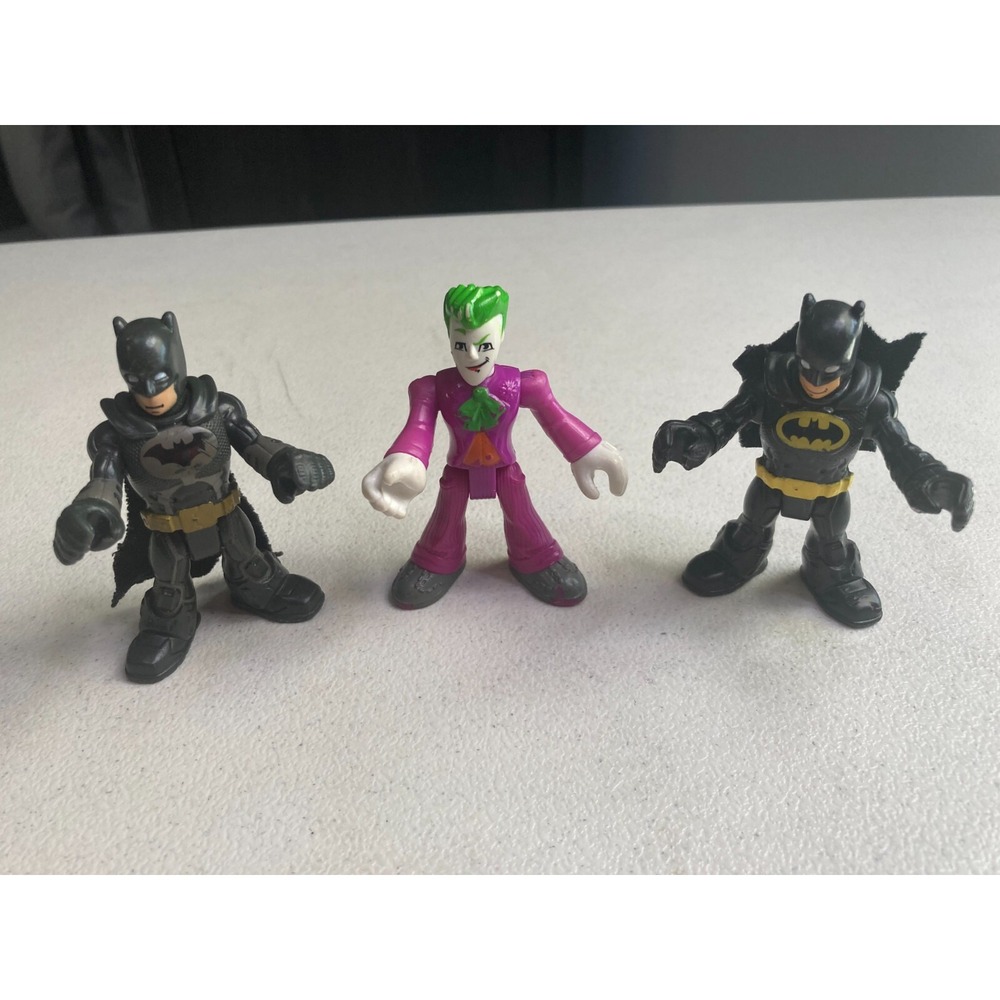 Fisher Price Imaginext DC Comics Batman and Joker Action Figures Lot of 3
